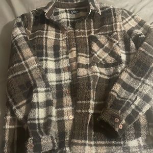 Sherling Brown Plaid Cardigan